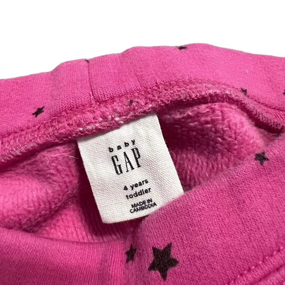 Baby Gap 4Y Pink Cozy Lined Star Leggings
